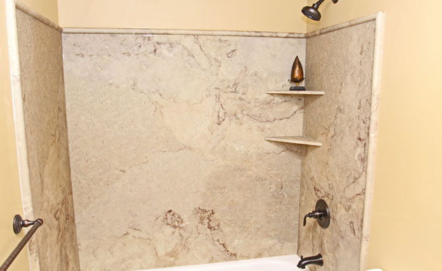 Distributor of Natural Stone Corner Shower Shelves for Condos in