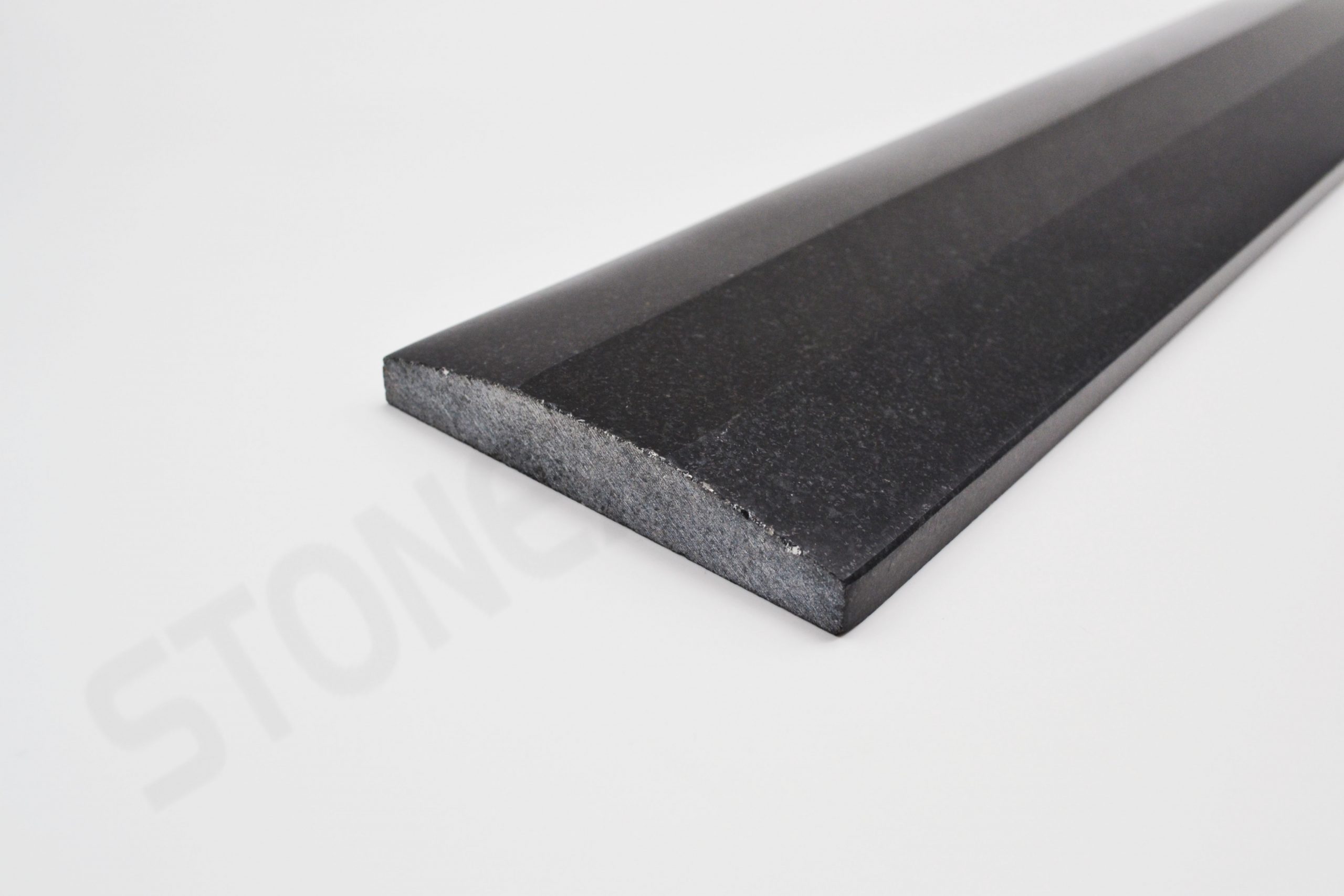 Absolute Black Granite Double Hollywood Bevel Threshold 4x36 Close up