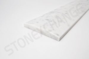 White Carrara Marble Double Hollywood Bevel Threshold 4x36