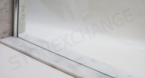 White Carrara Marble Shower Curb