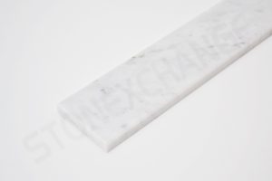 White Carrara Standard Double Bevel Threshold 2x36 Close up